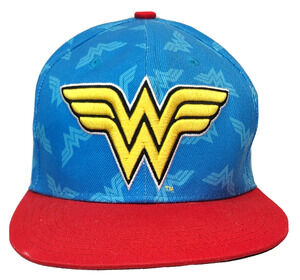 Wonder Woman DC Comics Hat Women's Snapback Red & Blue Cap Superhero Movie